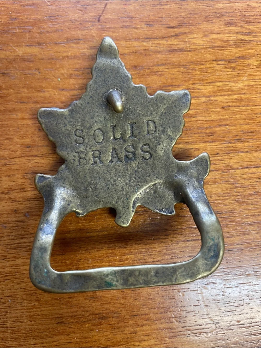 Brass Maple Leaf Belt Buckle - 2x2.
